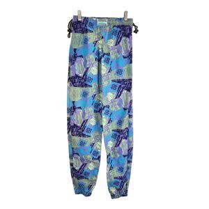 80s 90s Vtg Gitano Boys XL 26x31" Colorful Hammer Jogger Pants Purple Hip Hop
